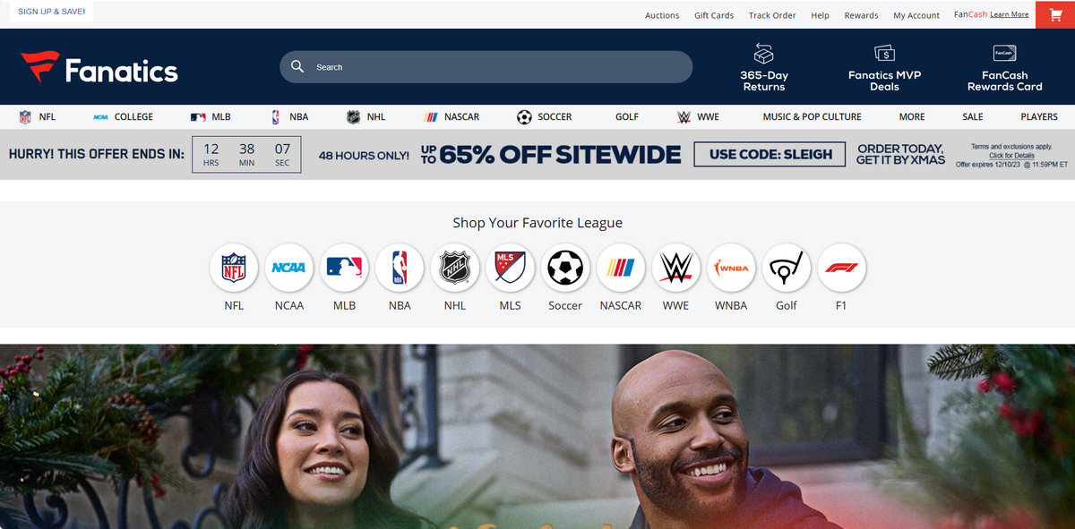 Fanatics - one of the largest ecommerce platforms in 2024

